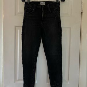 agolde washed black distressed skinny jeans